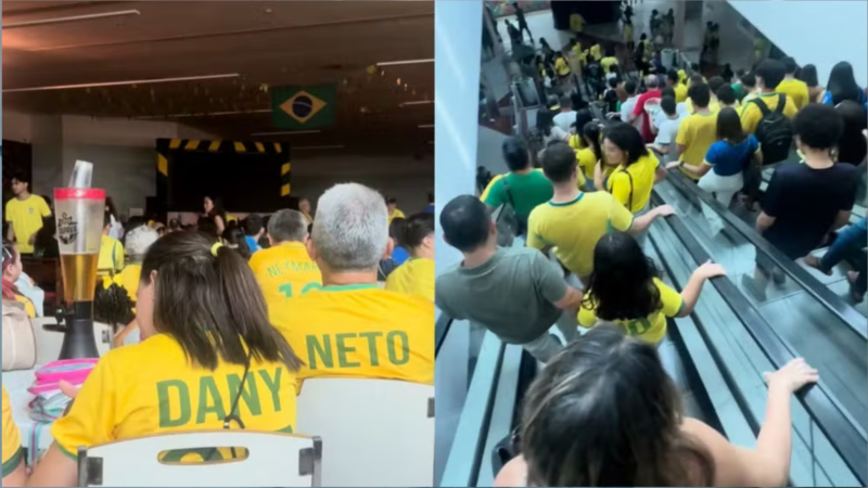 Shopping em Fortaleza fica sem luz durante jogo do Brasil