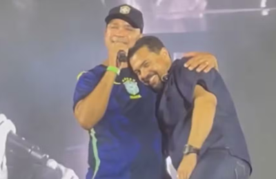 Xand Avião reencontra Riquelme em show e emociona fãs